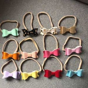 Set of 12 baby girl nylon hair bows